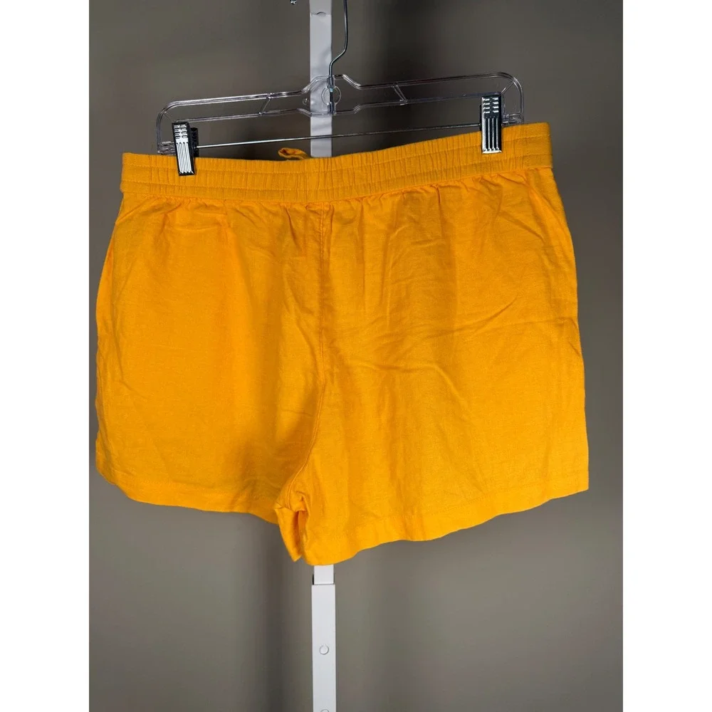 J.Crew Linen Blend Yellow Drawstring Shorts Coastal Summer Resort Medium‎